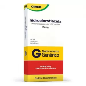 Hidroclorotiazida 25mg Genérico Cimed 30 Comprimidos