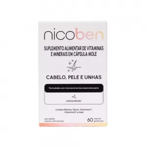 Suplemento Alimentar Nicoben Cabelo, Pele E Unhas 60 Cápsulas
