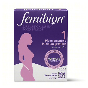 Suplemento Alimentar Femibion 1 Planejamento e Início da Gravidez Caixa  28 Comprimidos