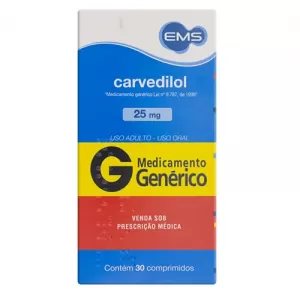 Carvedilol Genérico EMS 25mg 30 comprimidos