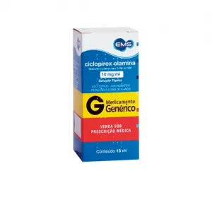 Ciclopirox Olamina Solução Tópica Genérico EMS 10mg 15ml