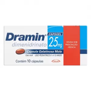 DRAMIN CÁPSULAS GEL 25MG C/10 CÁPSULAS