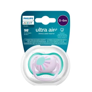 Chupeta Philips Avent Ultra Air 0-6 Meses Lilás Sol - 1 Unidade