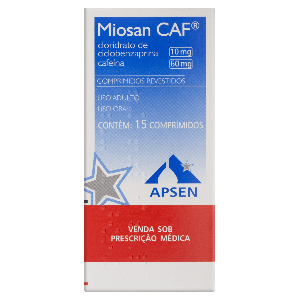 Miosan Caf 10mg + 60mg Apsen 15 Comprimidos