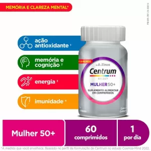 Suplemento Alimentar Centrum Essentials Mulher 50+ 60 comprimidos