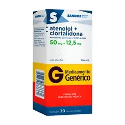 Atenolol + Clortalidona Genérico Sandoz 12,5mg 30 comprimidos