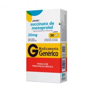 Succinato de Metoprolol 25mg caixa com 30 comprimidos revestidos de liberação prolongada