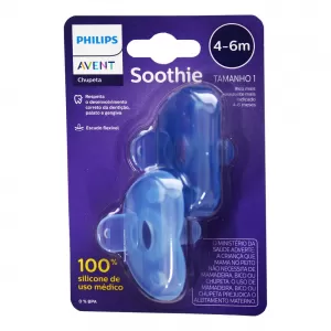 AVENT PPS CHUPETA SOOTHIE 4-6M TAM 1 AZUL CH EMB X 2
