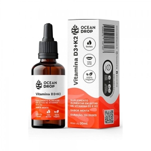 Suplemento Alimentar Em Gotas De Vitamina D3 E K2 Sabor Menta Ocean Drop