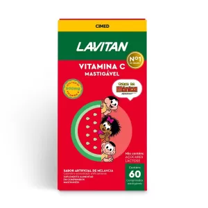 Vitamina C 500Mg Melancia Turma Da Mônica Lavitan Caixa 60 Comprimidos Mastigáveis