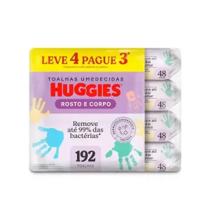 Toalha Huggies Umed. Rosto E Corpo L4p3