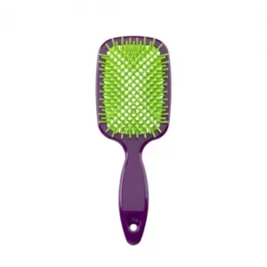 Escova De Cabelo Dompel Favo Quadrada Roxo E Verde