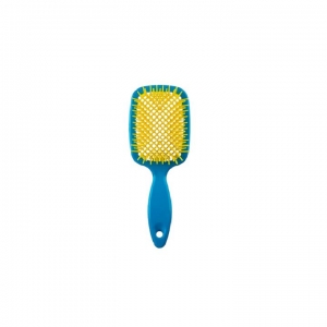 Escova Favo Dompel Quadrada Azul E Amarelo