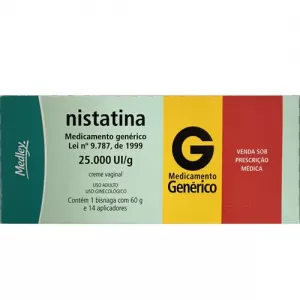 Nistatina Genérico Medley 25000ui/g 60g de creme vaginal + 14 aplicadores
