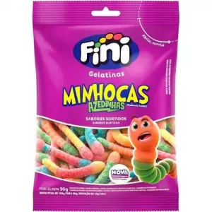 Bala Gel Fini Minhocas Citrica 35G
