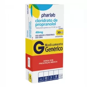 Cloridrato de Propranolol Genérico Pharlab 40mg 30 comprimidos
