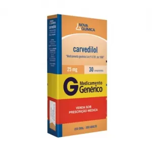 Carvedilol Genérico Nova Quimica 25mg 30 comprimidos