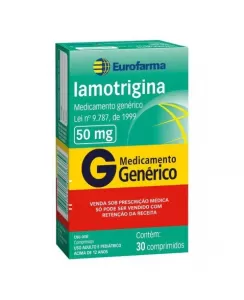 Lamotrigina 50mg Genérico Eurofarma 30 Comprimidos