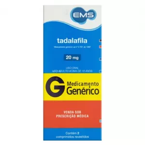 Tadalafila Genérico EMS 20mg 2 comprimidos revestidos