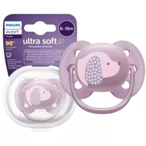 Chupeta Avent Ultra Soft Individual Decorada 6-18 Rosa