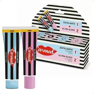 Kit Carmed Sos Hidratante Labial Algodão Doce Esfoliante 10G + Ultra Gloss 10G