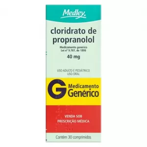 Cloridrato de Propranolol Genérico Medley 40mg 30 comprimidos