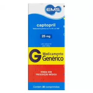 Captopril Genérico EMS 25mg 30 comprimidos