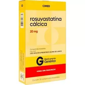 Rosuvastatina Cálcica 20mg Genérico Cimed 30 Comprimidos