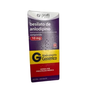 Besilato De Anlodipino 10mg Genérico Prati-Donaduzzi 30 Comprimidos
