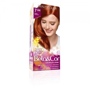 BEAUTY CO BELA&COR KIT COLORACAO CREME COR 7.64 RUIVO NATURAL x 1