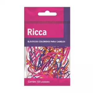 Elástico Para Cabelo Ricca Colorido 100unidades