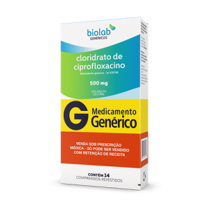 Cloridrato de Ciprofloxacino Genérico Biolab 500mg 14 comprimidos