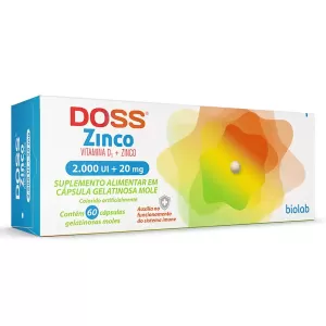 Doss Zinco 2000UI + 20mg Biolab 60 Cápsulas