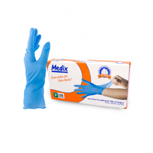 LUVA PROCEDIMENTO LUVA SEM PO NITRILICA TAMANHO P AZUL x 100