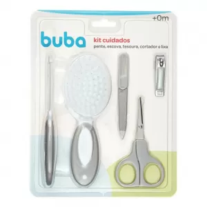 Kit Cuidados Buba Esc+Pente+Tesoura+Cortador+Lixa Cinza 13687