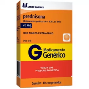 Prednisona Genérico Uniao Quimica 20mg 10 comprimidos