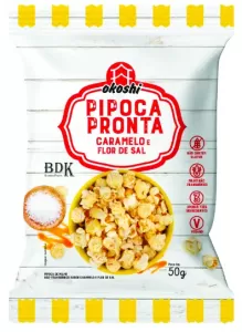 Pipoca Pronta Caramelo E Flor De Sal Okoshi 50G