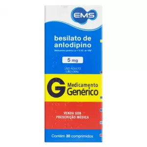 Besilato de Anlodipino Genérico EMS 5mg 30 comprimidos