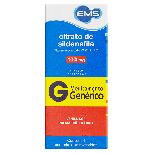 Citrato de Sildenafila Genérico EMS 100mg 4 comprimidos revestidos