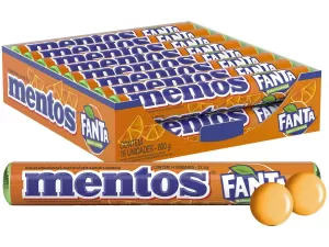 Bala Fanta Laranja Mentos Pacote 37,5g 14 Unidades