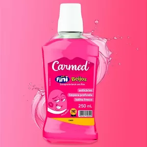 Enxaguante Bucal Sem Álcool Carmed Fini Beijos Com Flúor 250Ml