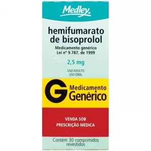 Hemifumarato de Bisoprolol Genérico Medley 2,5mg 30 comprimidos