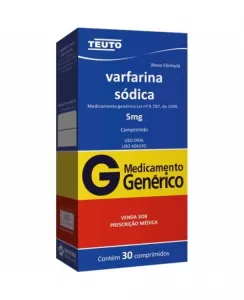 Varfarina Sódica Genérico Teuto 5mg 30 comprimidos