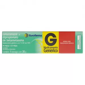 Cetoconazol 20mg/g + Dipropionato de Betametasona 0,5mg/g Genérico Eurofarma 30g Pomada