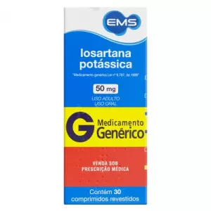 Losartana Potássica 50mg Genérico EMS 30 Comprimidos