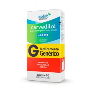 Carvedilol Genérico Biolab 12,5mg 30 comprimidos