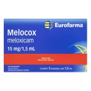 Melocox Ampola Eurofarma 15mg | 5 ampolas de 1,5ml