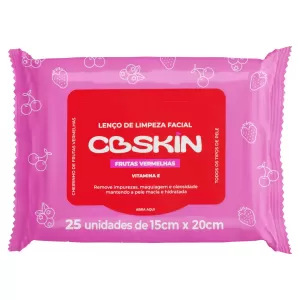 Lenço Umedecido De Limpeza Facial Frutas Vermelhas Cbskin Pacote 25 Unidades
