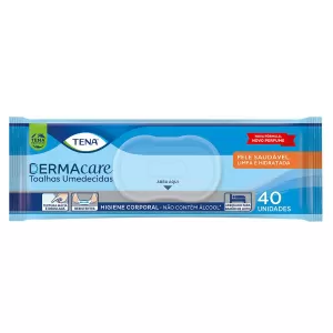 Toalha Umedecida Tena Dermacare Macia Ondulada 40 Unidades