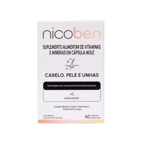 Suplemento Alimentar Nicoben Cabelo, Pele E Unhas 60 Cápsulas